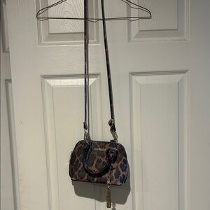 Steve Madden Animal Print Crossbody Bag - Black and Brown